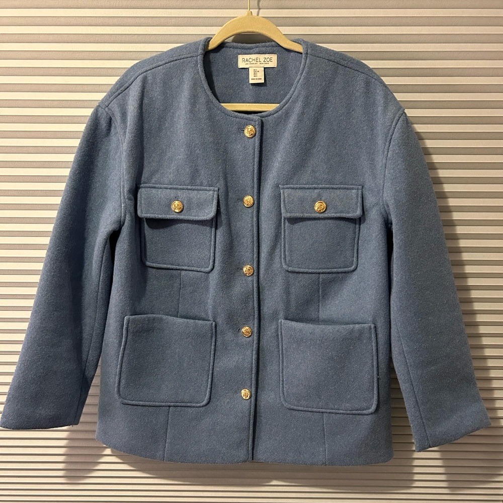 Powder Blue Rachel Zoe with Gold Buttons